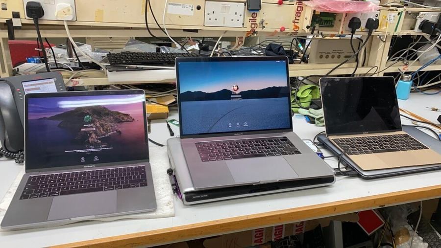 MacBooks on test after repair